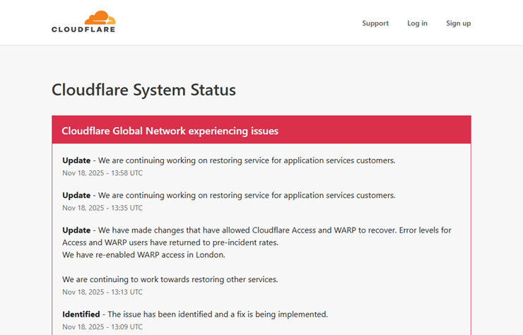 Cloudflare cho biết đã bắt đầu khôi phục dần sự cố lớn.