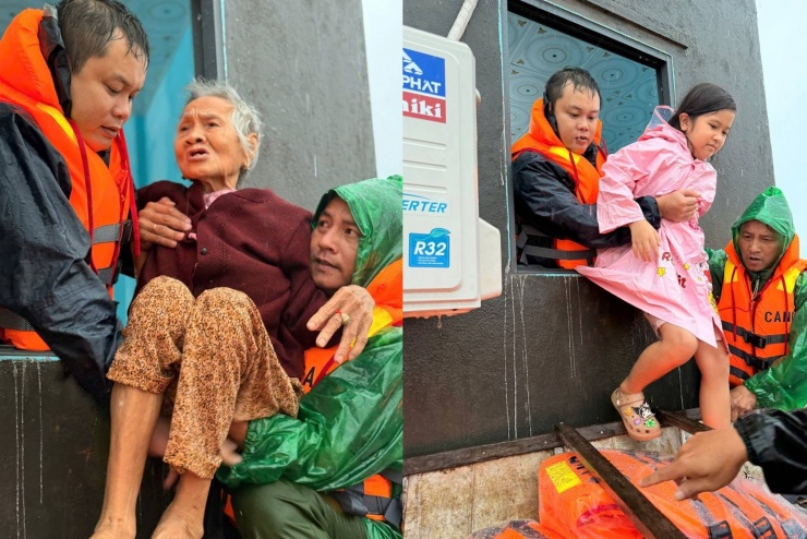 Lực lượng chức năng giải cứu người dân