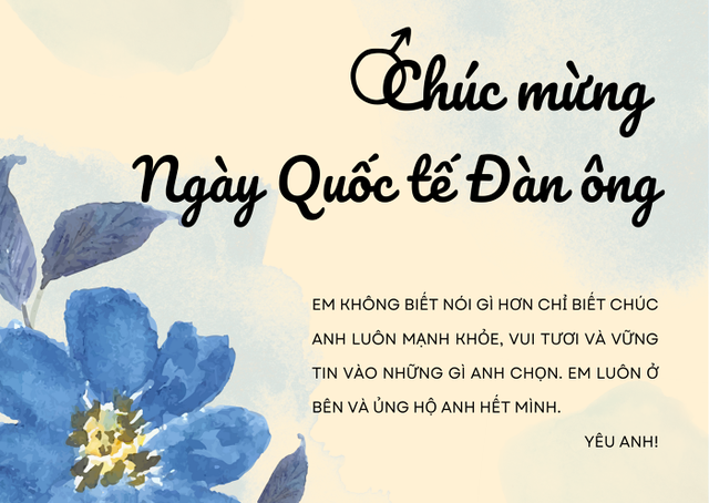Thiệp chúc mừng ngày Quốc tế Đàn ông 19/11 online đẹp nhất.