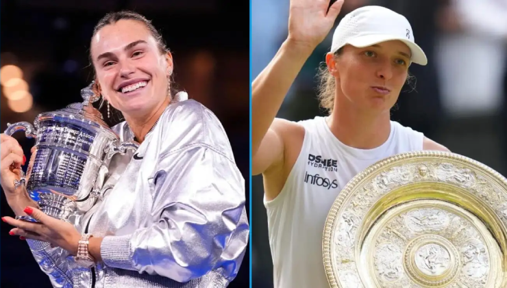 Sabalenka (bên trái) và Swiatek (bên phải) có mùa đấu khá cân bằng về mọi mặt