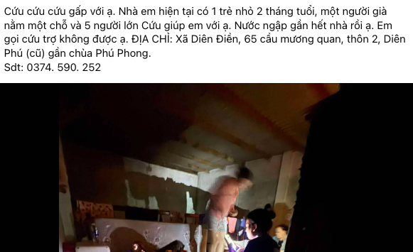 Nhiều hộ dân ở khu vực xã Diên Điền lên mạng nhờ hỗ trợ