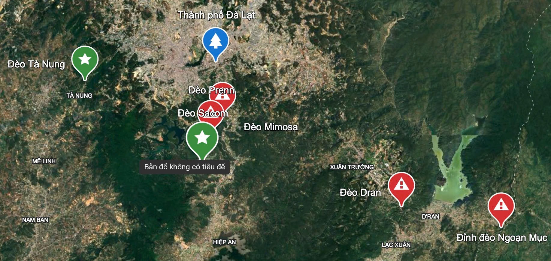 Các đèo biểu tượng màu đỏ đang bị cấm lưu thông