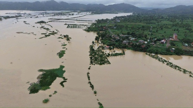 Tình hình ngập úng tại xã Nam Đà, tỉnh Lâm Đồng. Ảnh: UBND xã Nam Đà