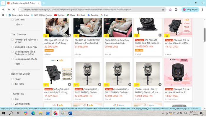 Nhiều mẫu ghế có giá hơn 20 triệu đồng