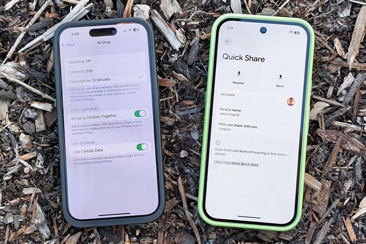 Cách sử dụng Quick Share để truyền tệp với iPhone cũng rất đơn giản.