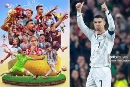 FIFA tiếp tục  cà khịa  Ronaldo trên poster mới khi Messi cầm cúp