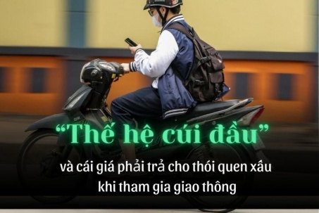 “Thế hệ cúi đầu” và cái giá phải trả cho thói quen xấu khi tham gia giao thông