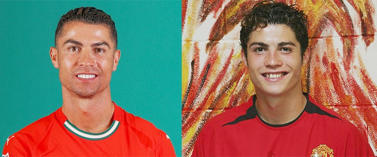 Hình ảnh Ronaldo khác so với ngày xưa
