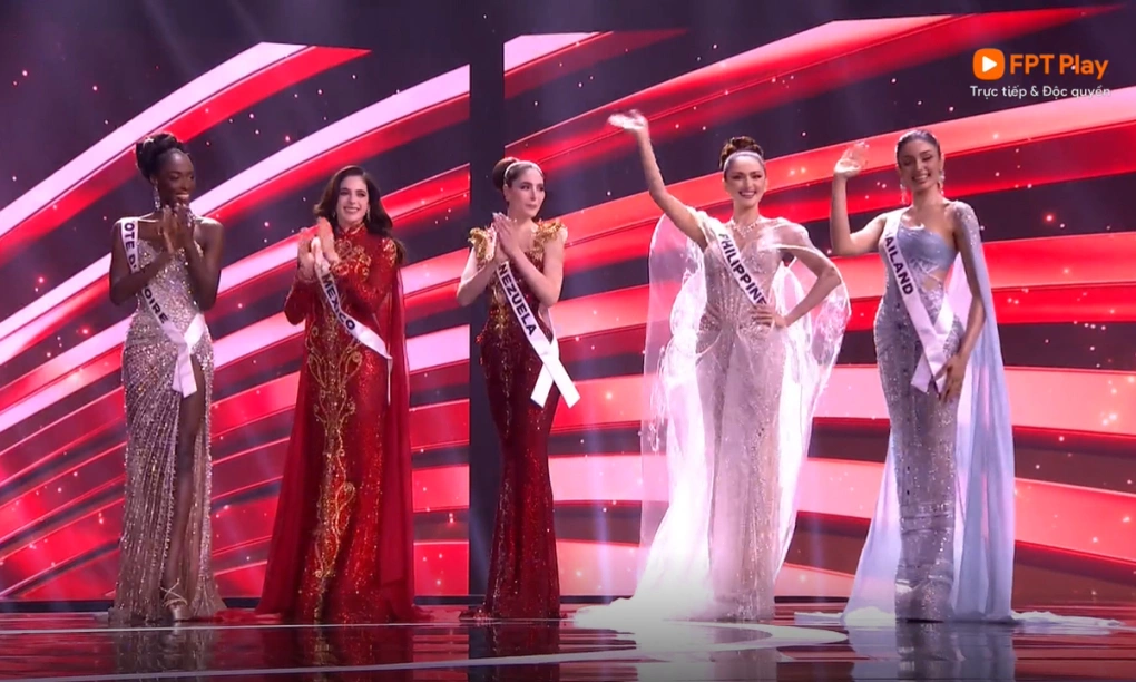 Top 5 Miss Universe 2025 gồm Thái Lan, Philippines, Venezuela, Mexico và Bờ Biển Ngà.