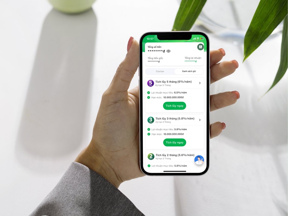 Chỉ từ 50.000đ, bạn đã có thể tạo khoản tích lũy với đa dạng kỳ hạn. Ảnh: App Tikop.