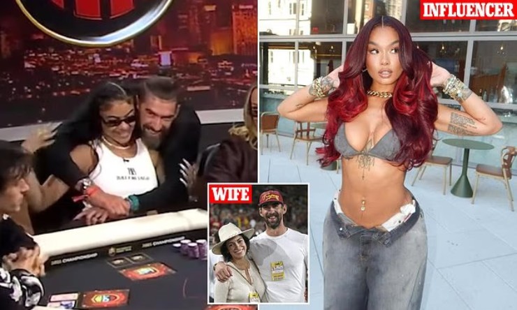 Phelps ôm chặt người mẫu mạng xã hội, India Love (bên trái), hình ảnh khiến anh đang đối mặt chỉ trích