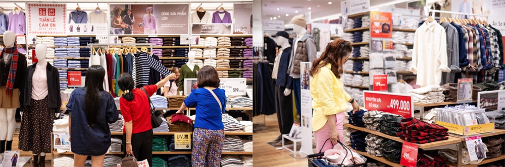 Không chỉ có các bạn trẻ, nhiều khách hàng gia đình và trung niên cũng tranh thủ ghé cửa hàng từ sớm để sắm cho bản thân và gia đình những item chất lượng, hợp xu hướng đang được khuyến mãi. Nhiều người thậm chí đã “bỏ túi” sẵn một vài trang phục hợp gout trong danh sách khuyến mãi giới hạn, chỉ chờ tới hôm nay là tới cửa hàng rinh về ngay!
