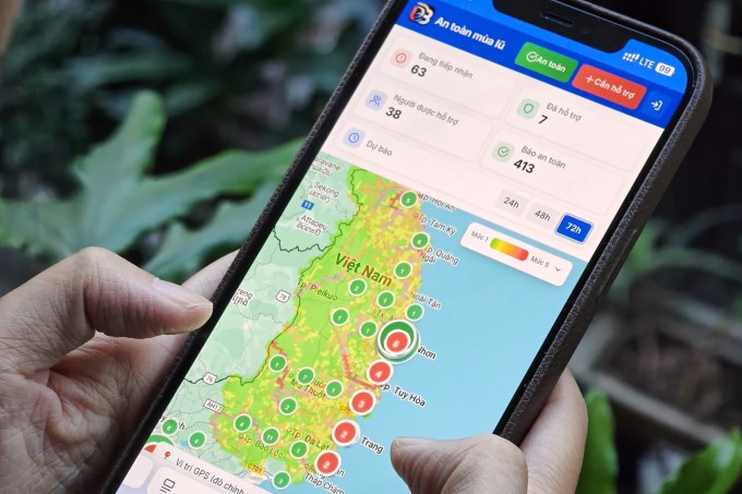 Nền tảng dự báo mưa lũ, sạt lở hiện hỗ trợ các tỉnh Đăk Lăk, Gia Lai, Quảng Ngãi, Khánh Hòa và đang tiếp tục cập nhật. Ảnh: Trọng Đạt