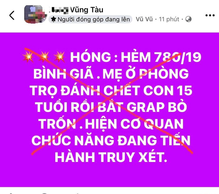 Thông tin được đăng tải trên một trang mạng xã hội có lượng người theo dõi đông
