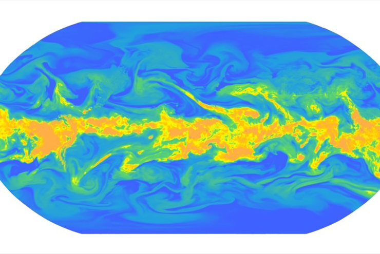 Hình minh họa từ mô hình thời tiết AI mới của Google.