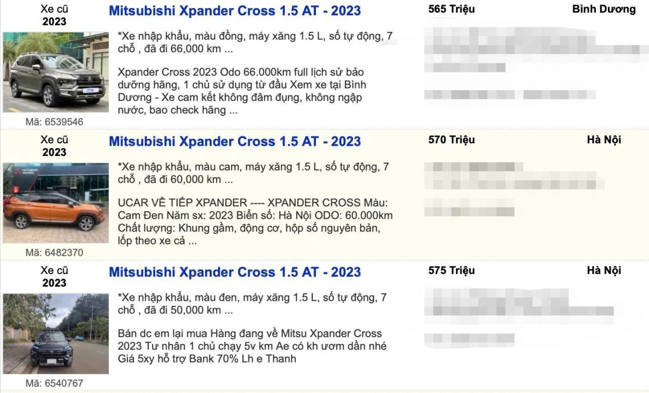 Một vài tin rao bán Xpander Cross 2023.