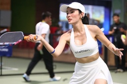Người đẹp Vòng Phối Phối gây ấn tượng, cùng dàn mỹ nhân tung hoành giải pickleball