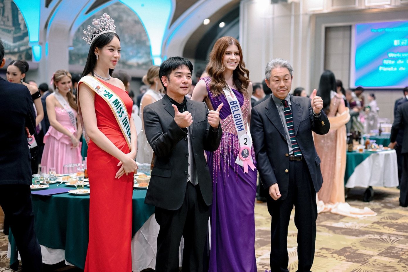 Với vai trò đương kim hoa hậu, Thanh Thủy đang đồng hành cùng các thí sinh trong những hoạt động của cuộc thi. Cô sang Nhật Bản hôm 14/11 để tham gia những lịch trình cuối cùng trước khi kết thúc nhiệm kỳ.