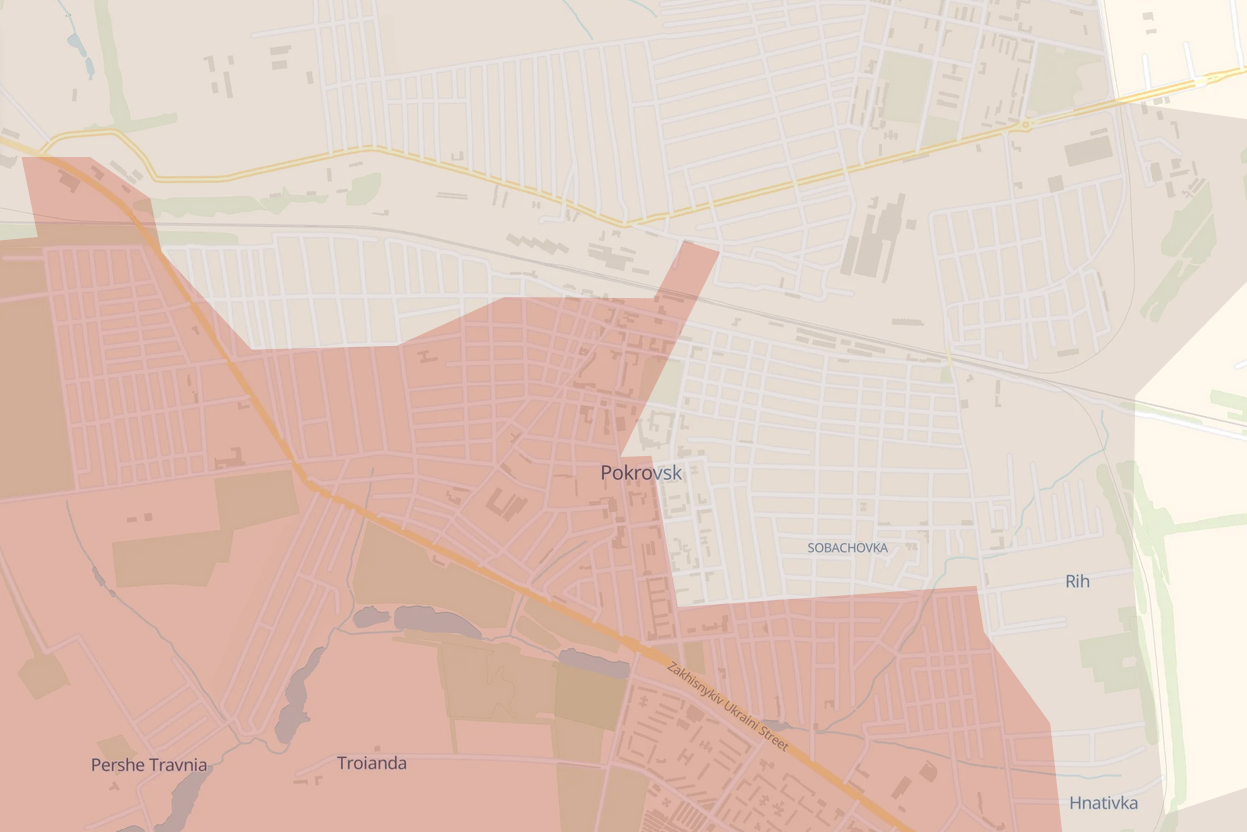 Nhiều khu vực bên trong thành phố vẫn là vùng xám theo bản đồ tình hình chiến sự của nhóm phân tích Deep State. Ảnh: Deep State.