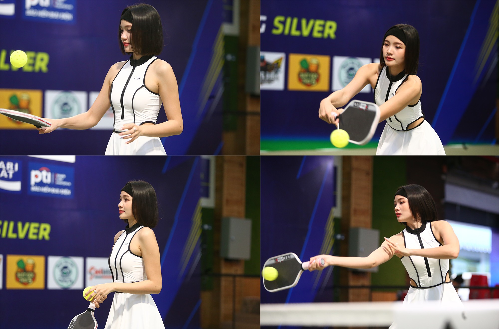 Người mẫu Hoài Phương với nhan sắc nổi bật. Cô cho biết bản thân đã có một năm gắn bó với pickleball. Dù trước đó đã từng chơi khá nhiều môn thể thao như võ thuật, yoga, bơi hay gym, Hoài Phương cảm thấy pickleball là môn hợp với bản thân mình nhất.