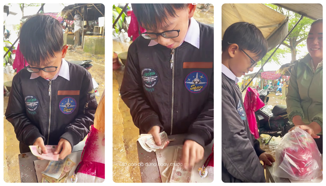 Em Tài được nhân viên chị Diệu tặng heo đất mới. Nhiều người phát hiện chiếc kính của em bị gãy, chỉ còn một gọng.