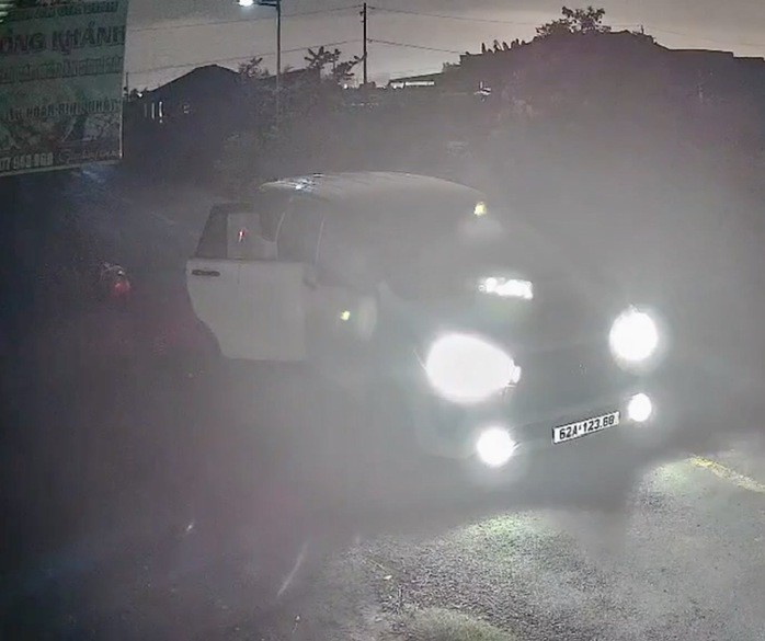 Đối tượng đi ô tô thực hiện hành vi trộm chó. Ảnh cắt từ clip