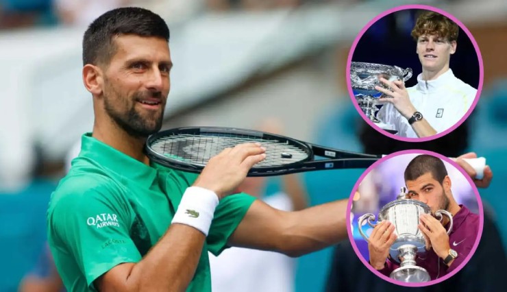 Djokovic (áo xanh) dự báo có thể làm nên chuyện ở AO 2026