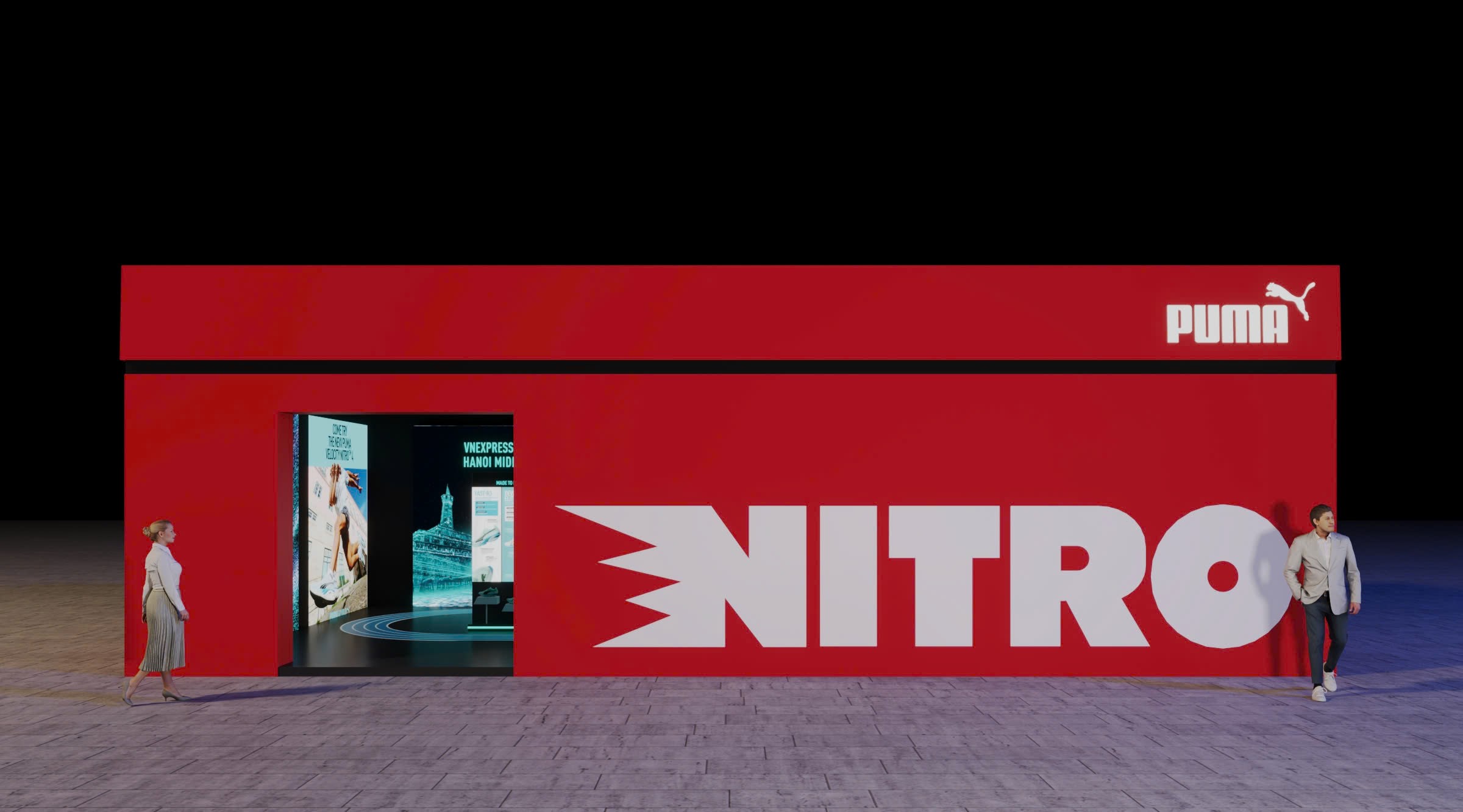 Hình ảnh mô phỏng chiếc hộp giày Nitro lớn nhất Việt Nam sắp xuất hiện tại giải chạy. Ảnh: VM