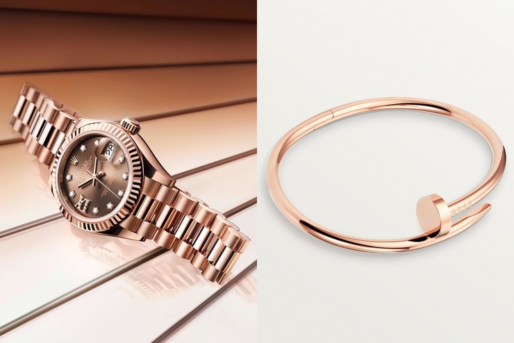 Diễn viên tạo combo lấp lánh trên đôi tay với đồng hồ Rolex Datejust có mức giá trên thị trường khoảng 15.000 - 30.000 USD cho phiên bản không kim cương và vòng tay Cartier Juste En Clou giá khoảng hơn 4.000 USD (hơn 110 triệu đồng) cho phiên bản vàng, không kim cương.