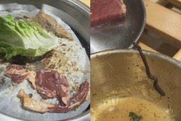 Ăn thịt nướng, thực khách suýt ngất khi phát hiện đỉa sống dài 10cm