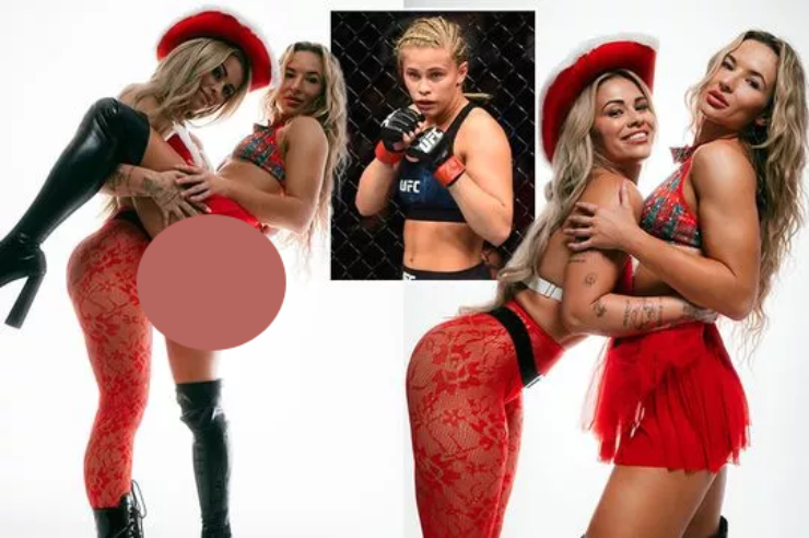 Paige (đội mũ) và Maryna gây sốt với loạt ảnh "xuyên thấu mừng Noel"