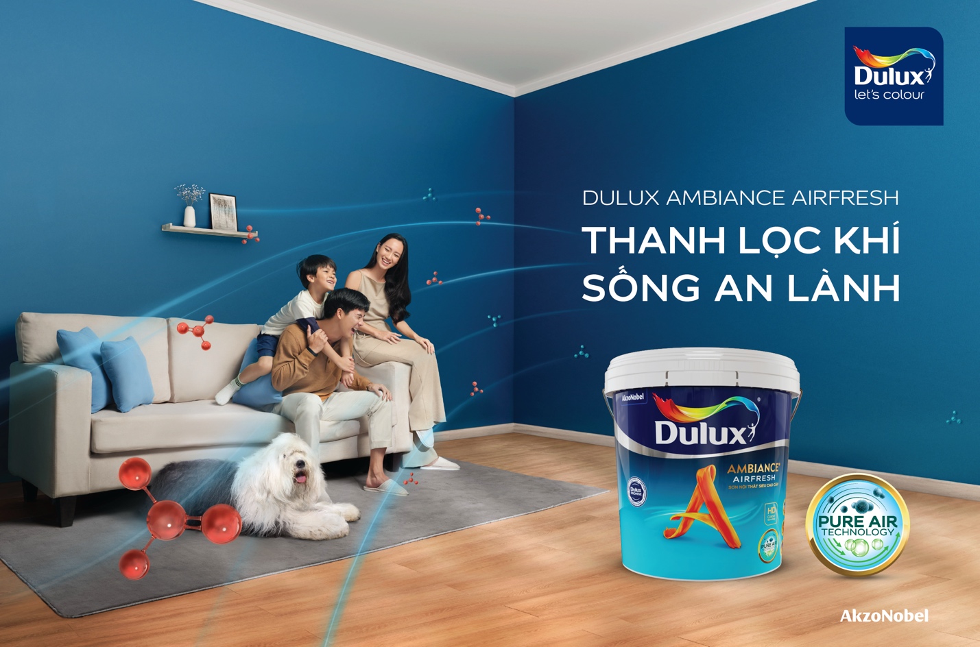 Dulux Ambiance AirFresh không chỉ là một loại sơn cao cấp mà còn kiến tạo một không gian sống đẳng cấp, trong lành, mang lại sự an tâm trọn vẹn cho mọi thành viên