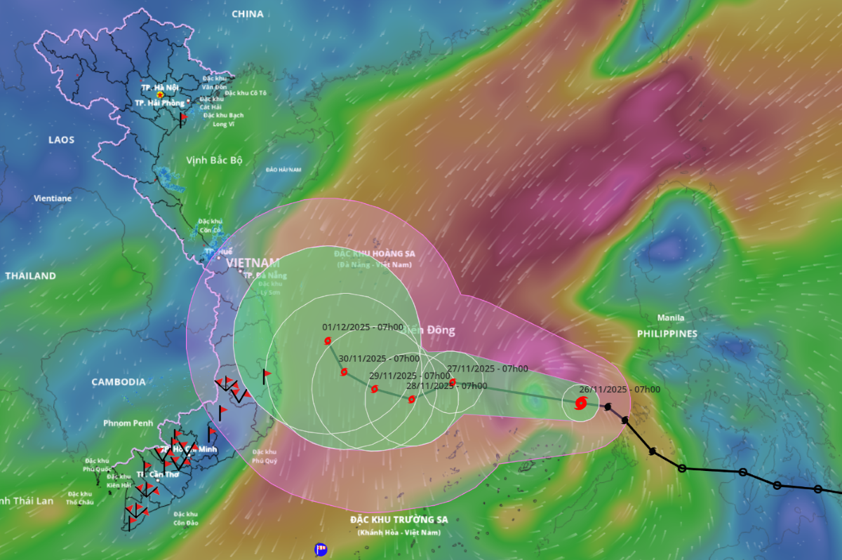 Theo dõi bão số 15 qua VNDMS.