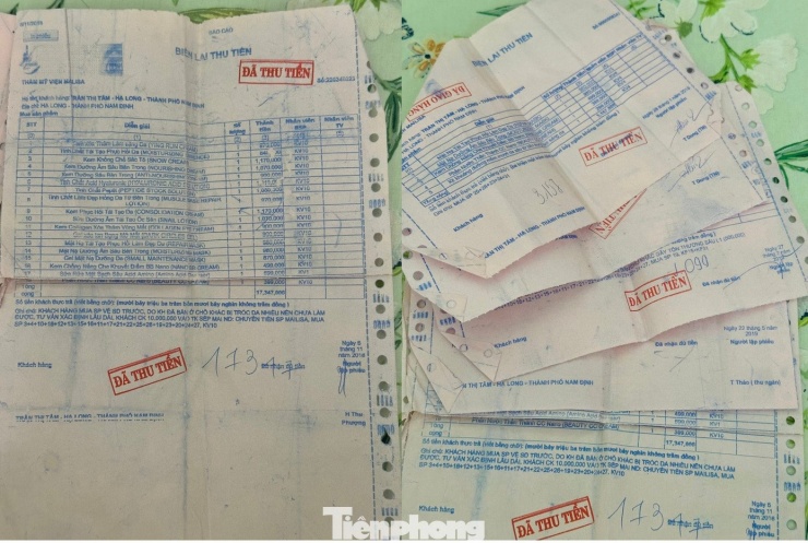 Hóa đơn mua sản phẩm của Miailisa lên đến hàng chục triệu của một khách hàng.