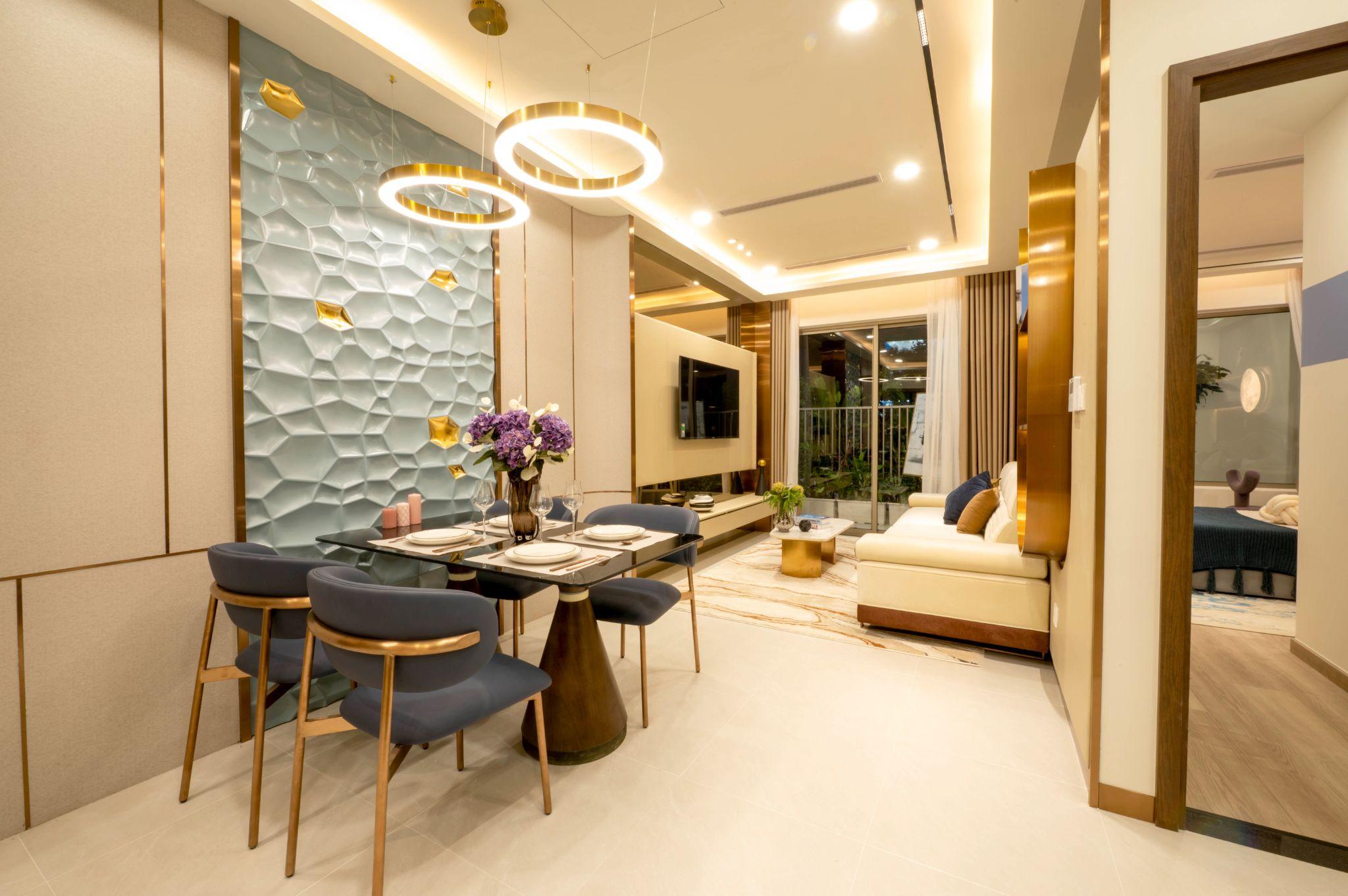 Tổ hợp nhà mẫu Happy One Mori chính thức được giới thiệu gồm căn Officetel, căn hộ 2 phòng ngủ và căn hộ 3 phòng ngủ.