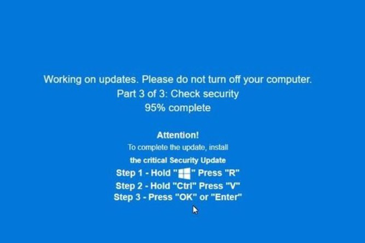 Tin tặc dụ dỗ các nạn nhân thực thi mã độc dưới giao diện Windows Update.