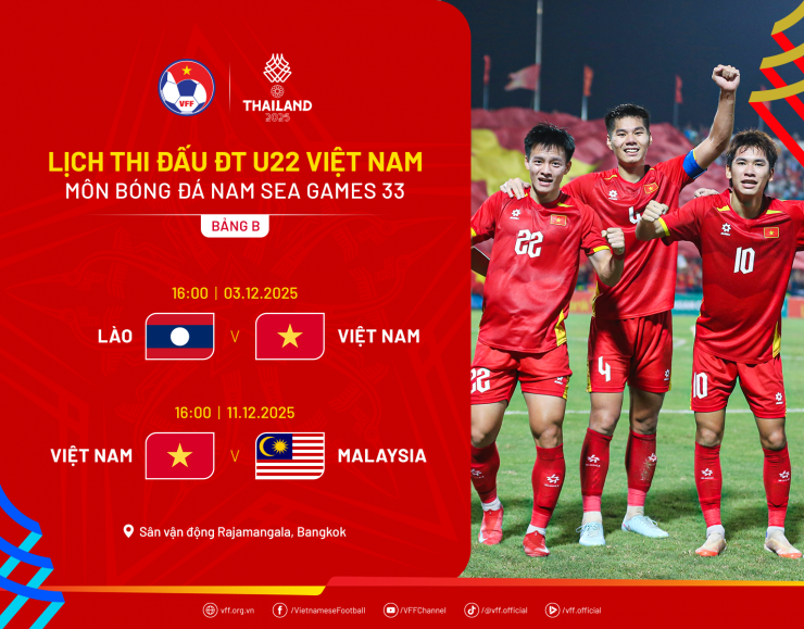 U22 Việt Nam đổi lịch và địa điểm thi đấu tại SEA Games 33 - 2