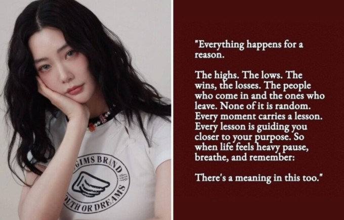 Người mẫu Hàn Clara gây chú ý với bài đăng lên mạng xã hội: 'Mọi thứ xảy ra đều có lý do. Những thăng trầm. Những chiến thắng, những thất bại. Những người đến và những người rời đi. Không có gì là ngẫu nhiên. Mỗi khoảnh khắc đều ẩn chứa một bài học. Mỗi bài học đều dẫn dắt bạn đến gần hơn với mục đích sống. Vậy nên, khi cuộc sống trở nên nặng nề, hãy dừng lại, hít thở sâu và nhớ rằng: Điều gì cũng có ý nghĩa riêng'. Ảnh: Instagram