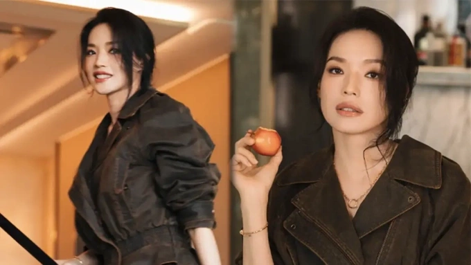 Thư Kỳ chụp bộ ảnh tạp chí với phong cách Hong Kong cổ điển. Ảnh: Sohu