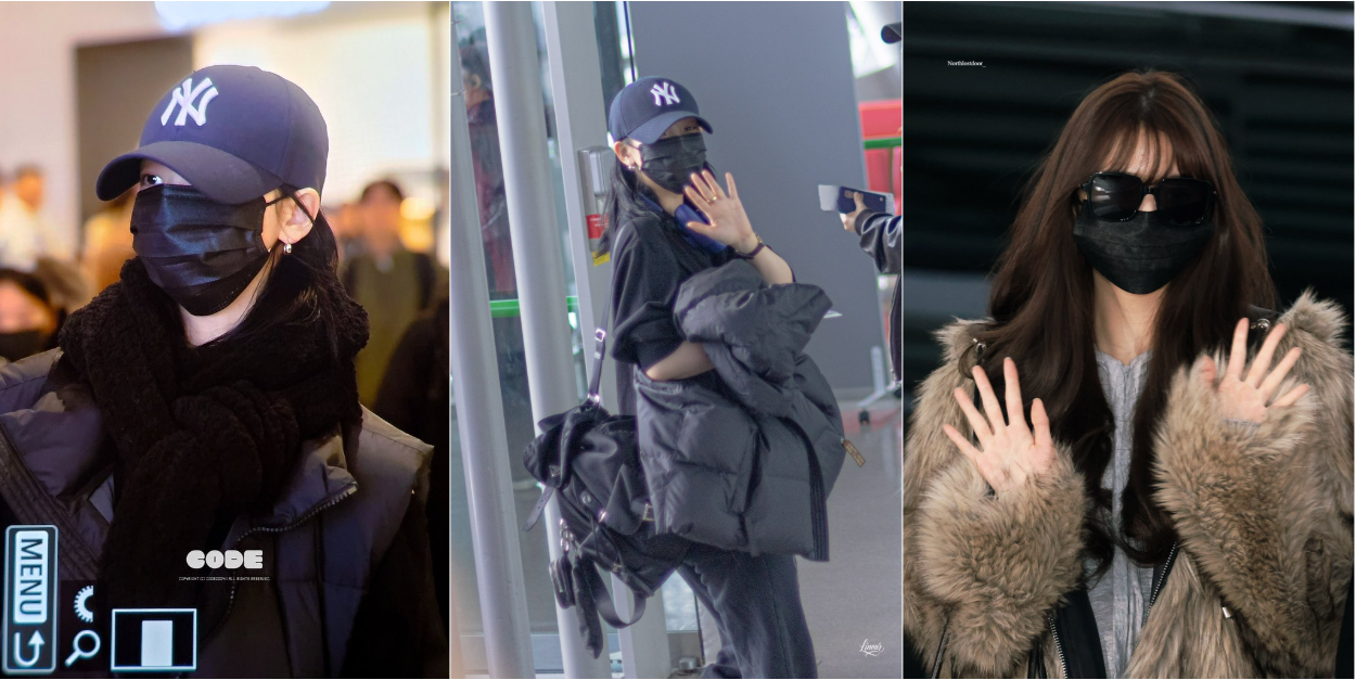 Các nghệ sĩ bịt kín mặt khi đến Hong Kong (Trung Quốc).