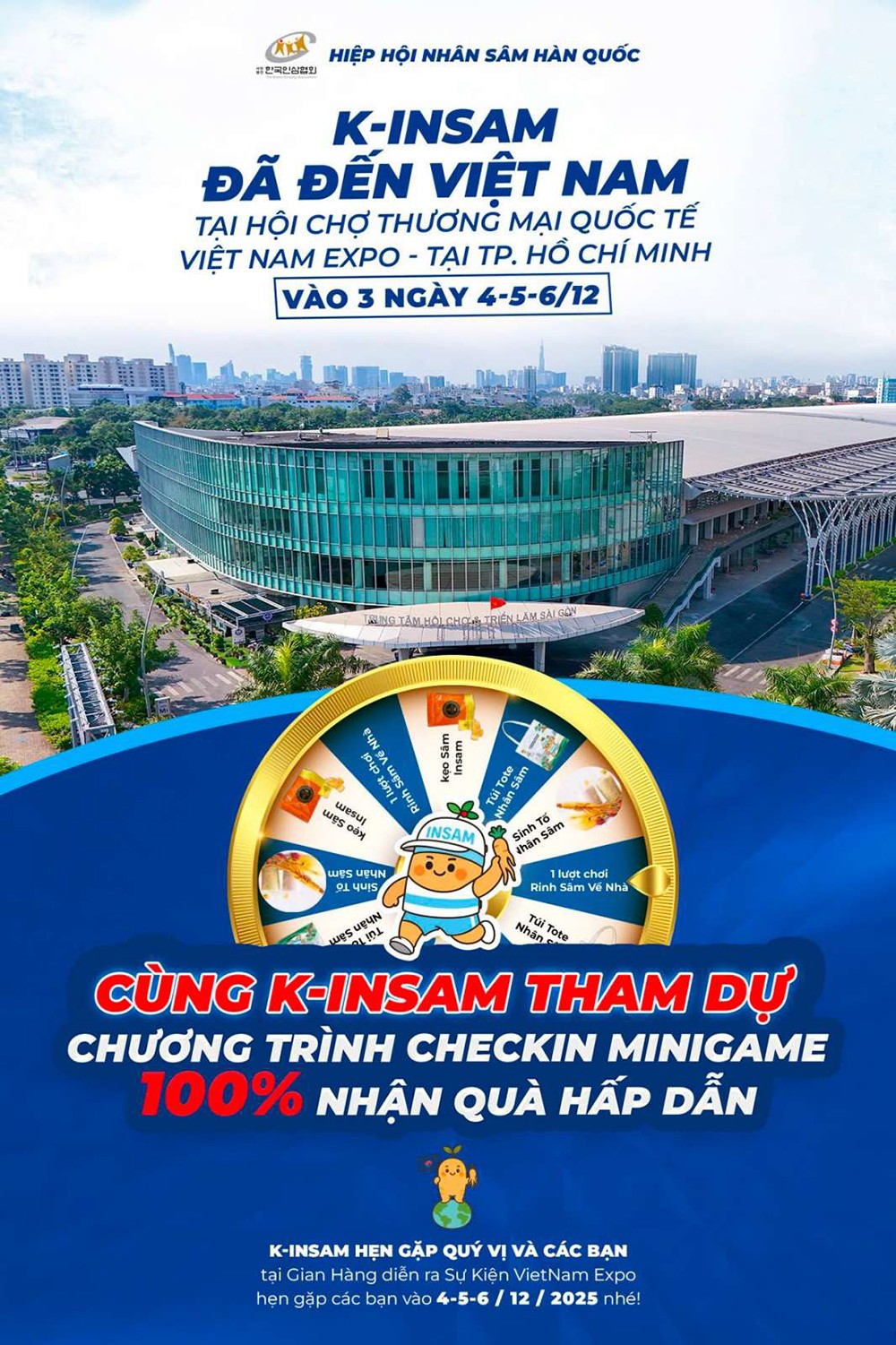 Trong thời gian diễn ra hội chợ, khách tham gia minigame tại gian hàng sẽ có cơ hội nhận quà tặng với tỉ lệ trúng thưởng 100%. Ảnh: Hiệp hội Nhân sâm Hàn Quốc cung cấp