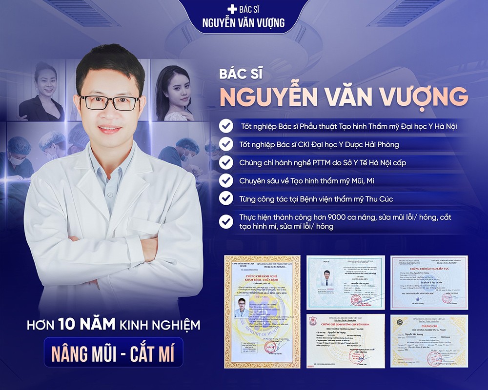 Bác sĩ Nguyễn Văn Vượng - Hơn 10 năm kinh nghiệm nâng mũi, đã thực hiện nhiều ca phẫu thuật
