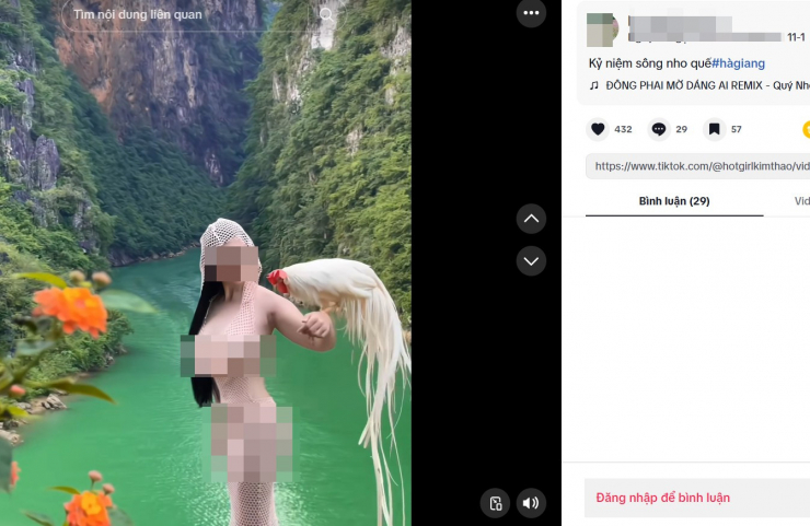 Hình ảnh không phù hợp làm ảnh hưởng đến nỗ lực quảng bá du lịch của Tuyên Quang. Ảnh: Chụp màn hình.