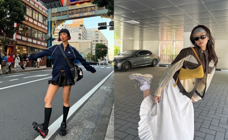 Sneakers xấu còn có thể kết hợp các chân váy mini hoặc midi, áo khoác đua xe, áo khoác thể thao, thể hiện sự mạnh mẽ.