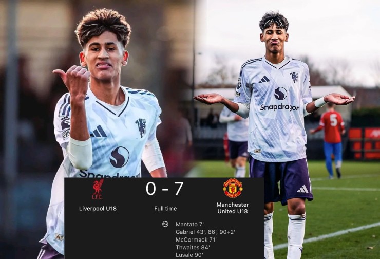 JJ Gabriel lại gây tiếng vang trong trận thắng của U18 MU trước Liverpool