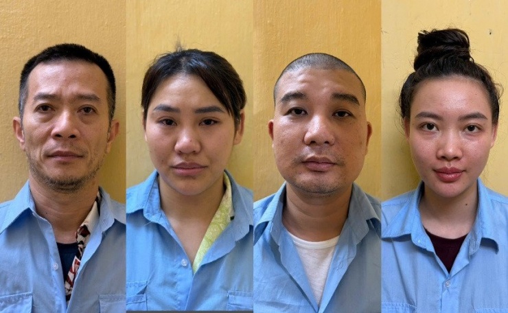 Các đối tượng tại cơ quan công an. Ảnh: CACC