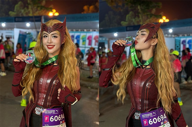 Cũng tham gia thi đấu với màn hóa thân thành một nữ siêu anh hùng, chân chạy Dương Linh Huệ cho biết bản thân cảm thấy rất hạnh phúc khi được khá nhiều chân chạy khác tại giải chụp ảnh lưu niệm cùng.