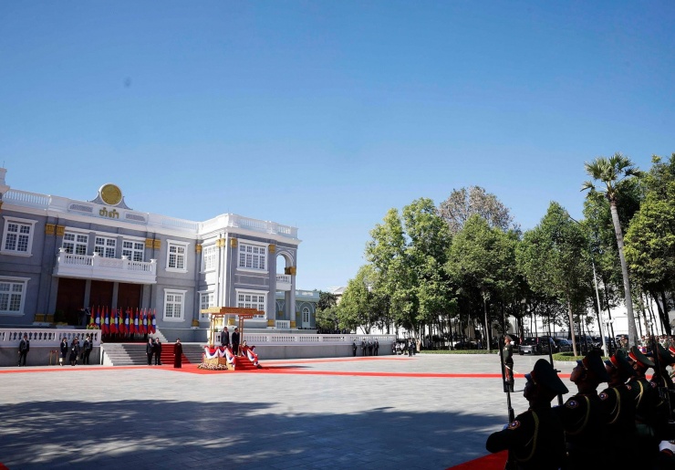 Lễ đón trọng thể Tổng Bí thư Tô Lâm và Phu nhân. Ảnh: TTXVN