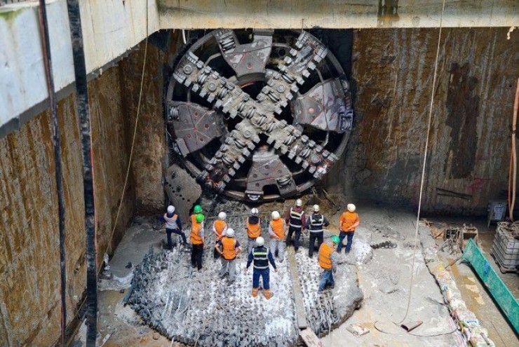 Máy đào hầm TBM Thần tốc metro Nhổn- Ga Hà Nội cán đích ga Trần Hưng Đạo