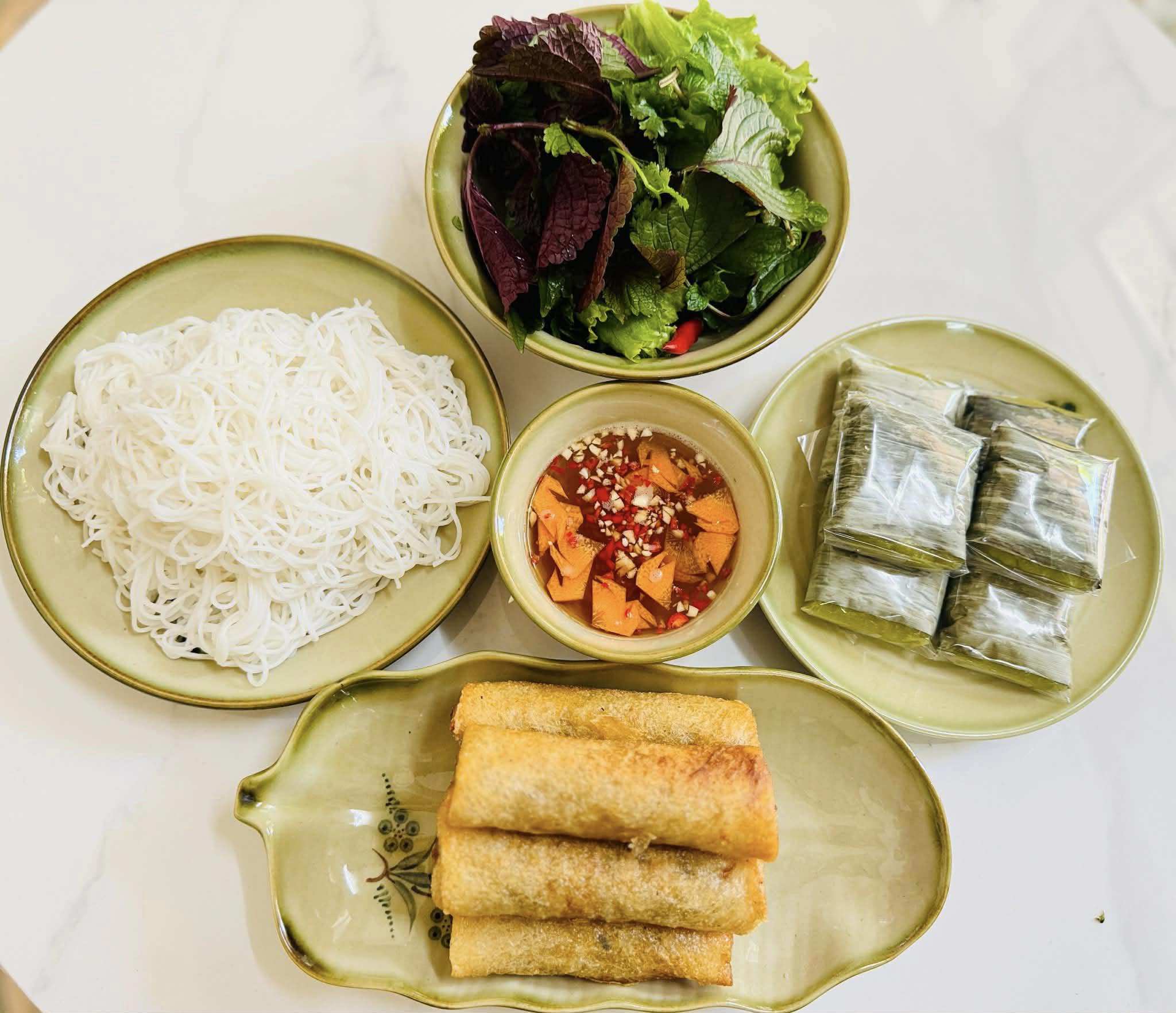 Bún nem - Cốm xào